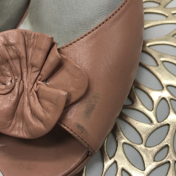 VINTAGE Nickels Made in Italy Pink Leather Upper Ankle Strap Heels Size 7 - Picture 4 of 7